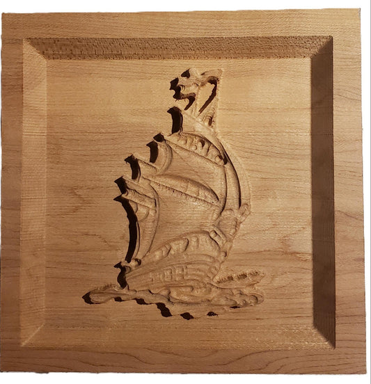 OLD SQUARE RIGGER SHIP CARVING